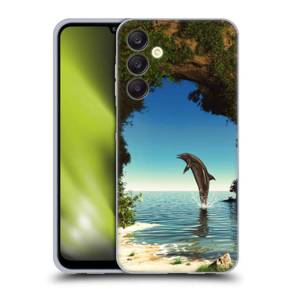 Simone Gatterwe Dolphins Hidden Cave Soft Gel Case for Samsung Galaxy A25 5G