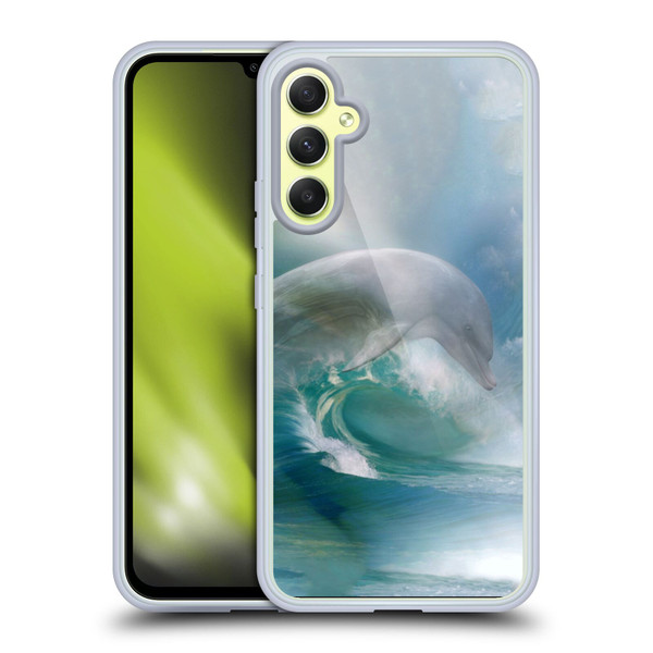 Simone Gatterwe Dolphins Ocean Waves Soft Gel Case for Samsung Galaxy A34 5G