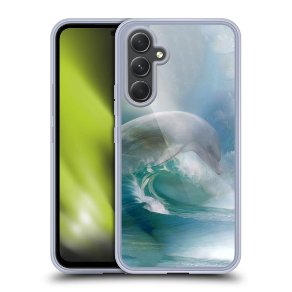 Simone Gatterwe Dolphins Ocean Waves Soft Gel Case for Samsung Galaxy A54 5G