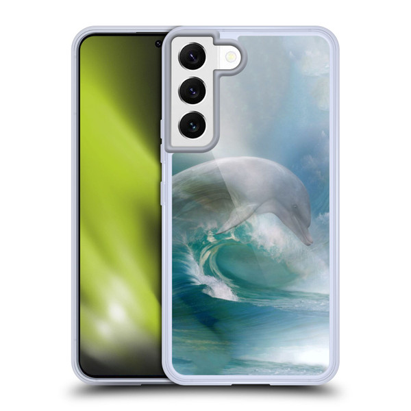 Simone Gatterwe Dolphins Ocean Waves Soft Gel Case for Samsung Galaxy S22 5G & MagSafe