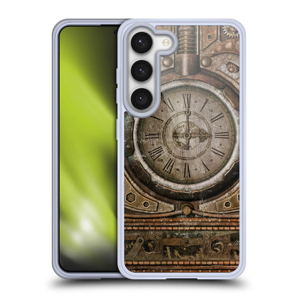 Simone Gatterwe Steampunk Grunge Clock Soft Gel Case for Samsung Galaxy S23 5G & MagSafe