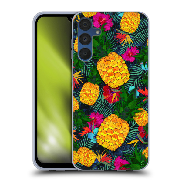 Suzan Lind Colours & Patterns Tropical Pineapple Soft Gel Case for Samsung Galaxy A15 & MagSafe