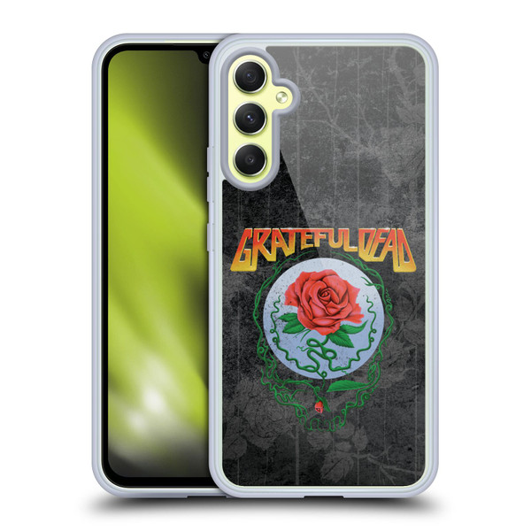Grateful Dead Graphics Distressed Rose Soft Gel Case for Samsung Galaxy A34 5G