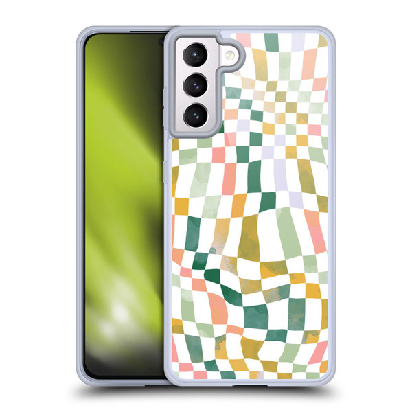 Ninola Checker Pattern Nostalgic Soft Gel Case for Samsung Galaxy S21+ 5G & MagSafe