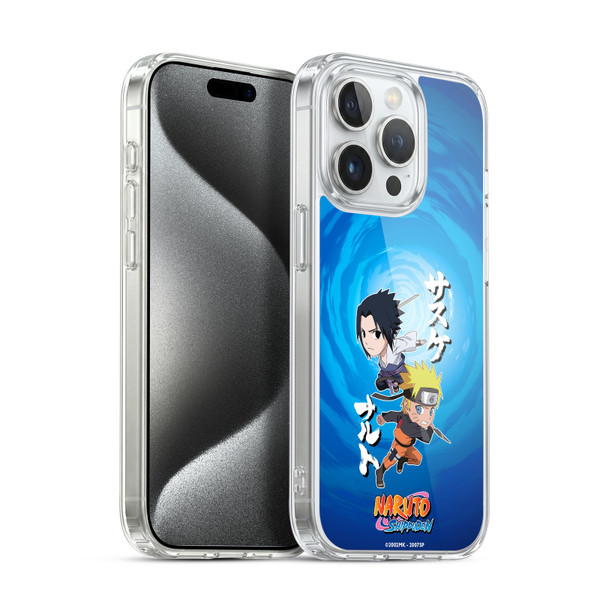 Naruto Shippuden Art Chibi Sasuke Naruto Soft Gel Case for Apple iPhone 15 Pro & MagSafe