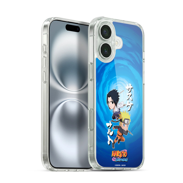 Naruto Shippuden Art Chibi Sasuke Naruto Soft Gel Case for Apple iPhone 16 Plus & MagSafe