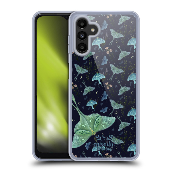 Episodic Drawing Moth Patterns Green Soft Gel Case for Samsung Galaxy A13 5G (2021)