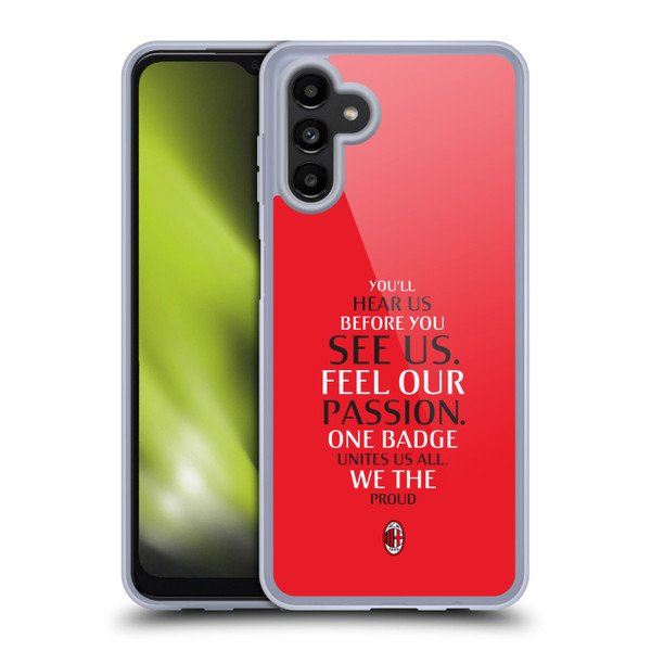AC Milan Art Typography Soft Gel Case for Samsung Galaxy A13 5G (2021)