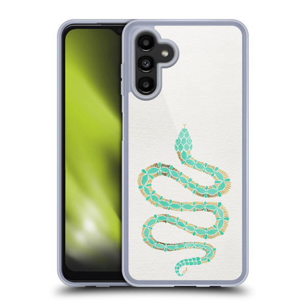 Cat Coquillette Animals Snake Mint Soft Gel Case for Samsung Galaxy A13 5G (2021)