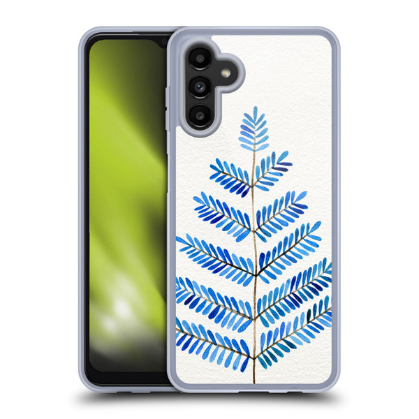 Cat Coquillette Nature Leaflets Blue Soft Gel Case for Samsung Galaxy A13 5G (2021)