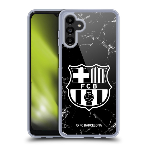 FC Barcelona Crest Patterns Black Marble Soft Gel Case for Samsung Galaxy A13 5G (2021)