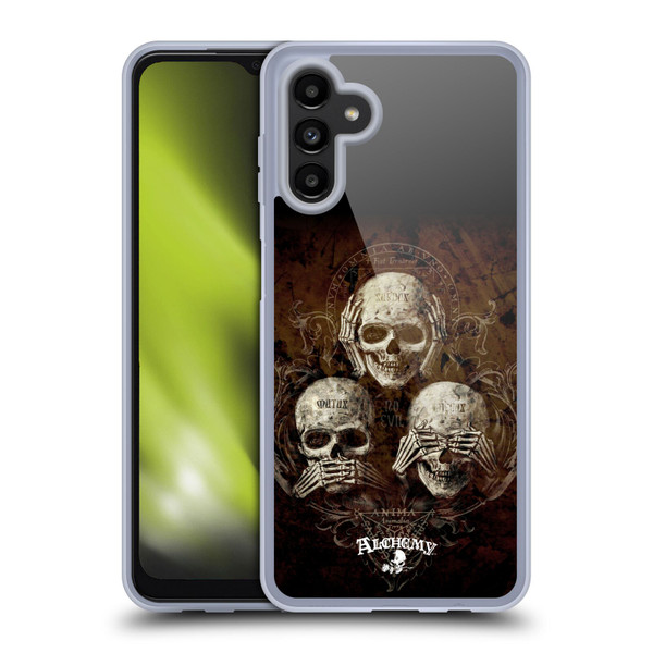 Alchemy Gothic Skull No Evil Three Skull Soft Gel Case for Samsung Galaxy A13 5G (2021)