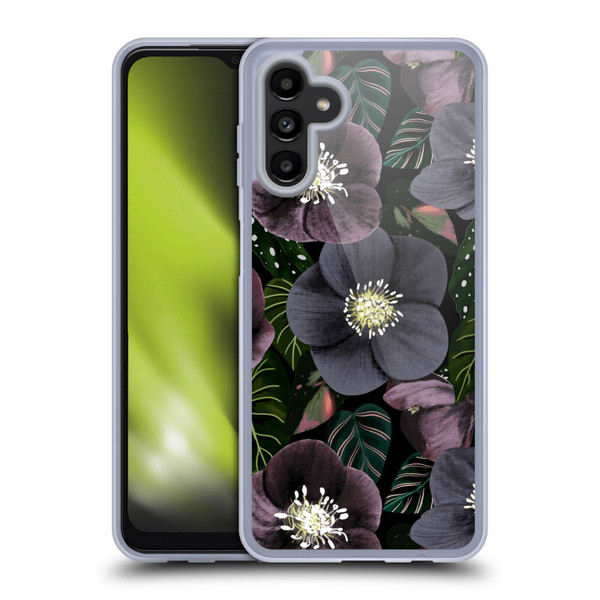 Anis Illustration Graphics Dark Flowers Soft Gel Case for Samsung Galaxy A13 5G (2021)