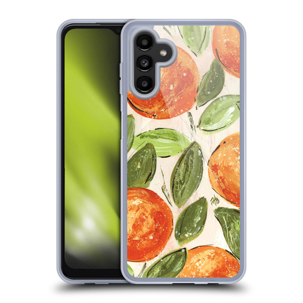 Haley Bush Pattern Painting Orange Splash Soft Gel Case for Samsung Galaxy A13 5G (2021)
