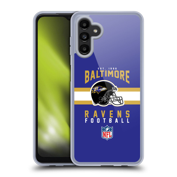 NFL Baltimore Ravens Graphics Helmet Typography Soft Gel Case for Samsung Galaxy A13 5G (2021)