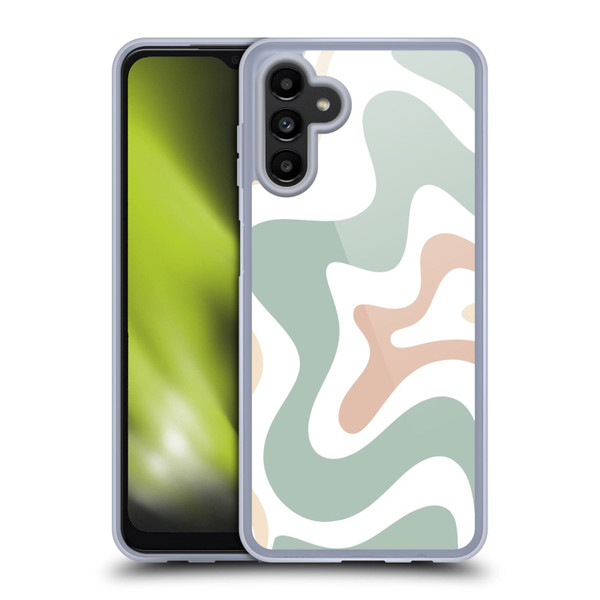 Kierkegaard Design Studio Retro Abstract Patterns Celadon Sage Swirl Soft Gel Case for Samsung Galaxy A13 5G (2021)