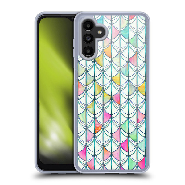 Micklyn Le Feuvre Patterns Fish Scale Cutout Soft Gel Case for Samsung Galaxy A13 5G (2021)