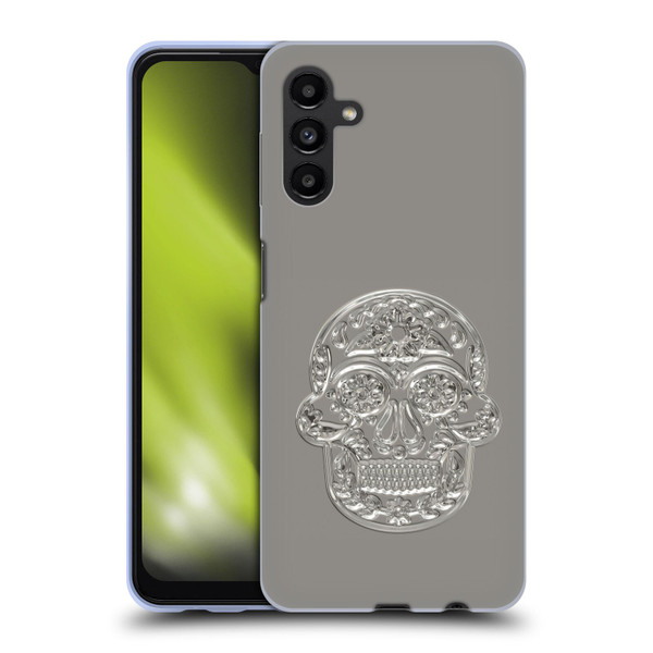 LebensArt Pastels Silver Skull Soft Gel Case for Samsung Galaxy A13 5G (2021)