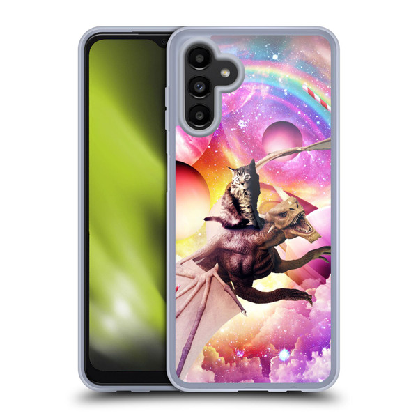 Random Galaxy Mixed Designs Space Dragon & Cat Soft Gel Case for Samsung Galaxy A13 5G (2021)