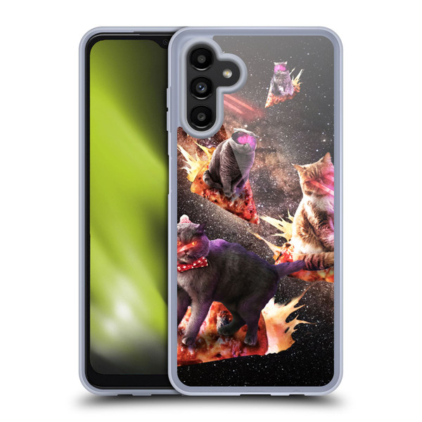 Random Galaxy Space Cat Fire Pizza Soft Gel Case for Samsung Galaxy A13 5G (2021)