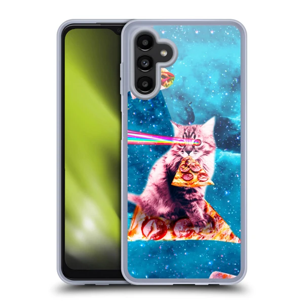 Random Galaxy Space Cat Lazer Eye & Pizza Soft Gel Case for Samsung Galaxy A13 5G (2021)