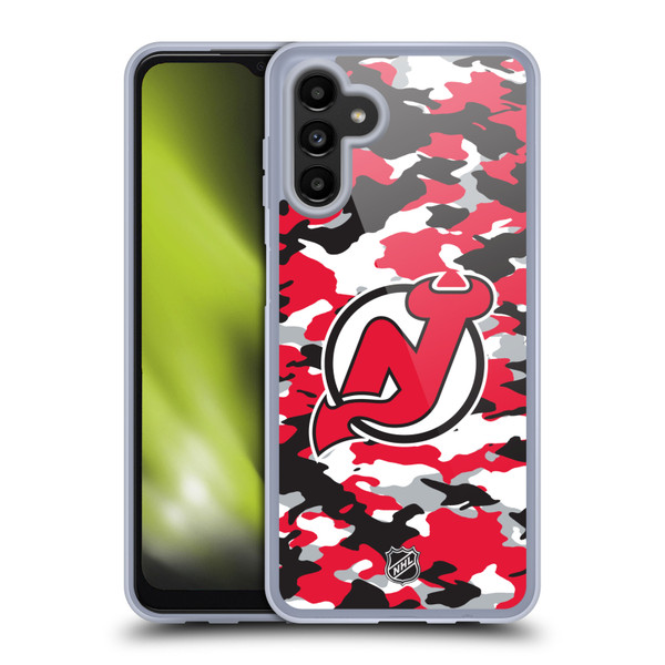 NHL New Jersey Devils Camouflage Soft Gel Case for Samsung Galaxy A13 5G (2021)
