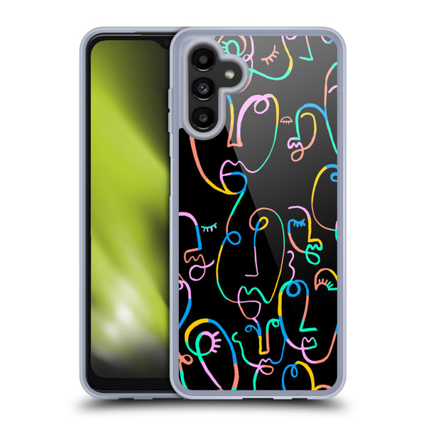 Ninola Colorful Faces Black Soft Gel Case for Samsung Galaxy A13 5G (2021)