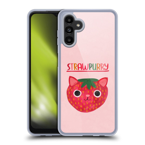 Planet Cat Puns Strawpurry Soft Gel Case for Samsung Galaxy A13 5G (2021)