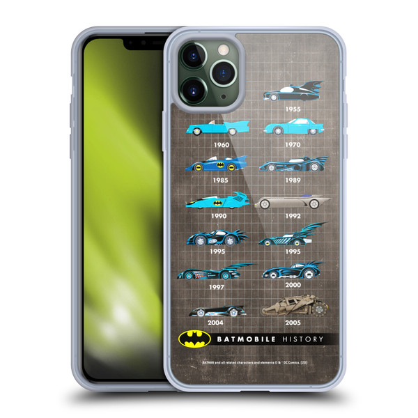 Batman DC Comics Batmobile History Evolution Soft Gel Case for Apple iPhone 11 Pro Max & MagSafe
