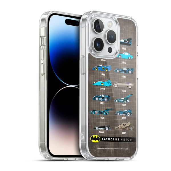 Batman DC Comics Batmobile History Evolution Soft Gel Case for Apple iPhone 13 Pro & MagSafe