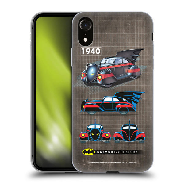 Batman DC Comics Batmobile History 1940 Comics Soft Gel Case for Apple iPhone XR