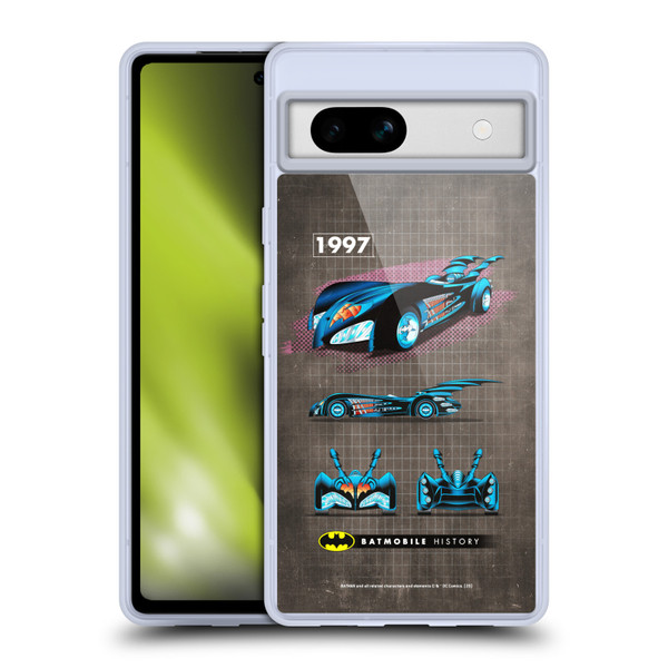 Batman DC Comics Batmobile History 1997 Movie Soft Gel Case for Google Pixel 7a