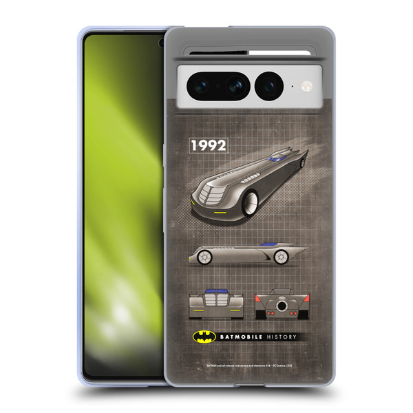 Batman DC Comics Batmobile History 1992 Animated Series Soft Gel Case for Google Pixel 7 Pro