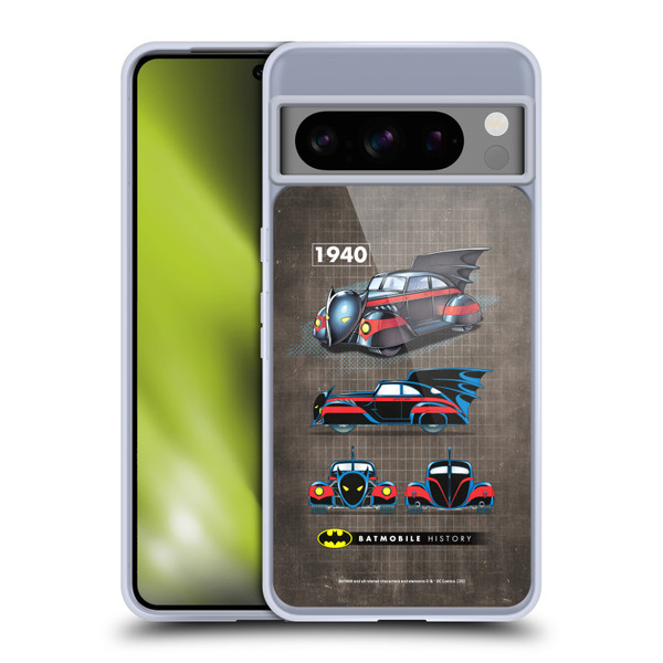 Batman DC Comics Batmobile History 1940 Comics Soft Gel Case for Google Pixel 8 Pro