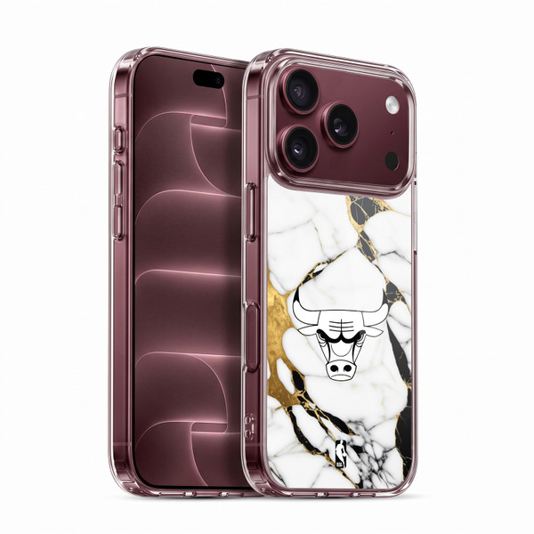 NBA Chicago Bulls White Marble Soft Gel Case for Apple iPhone 18 Pro