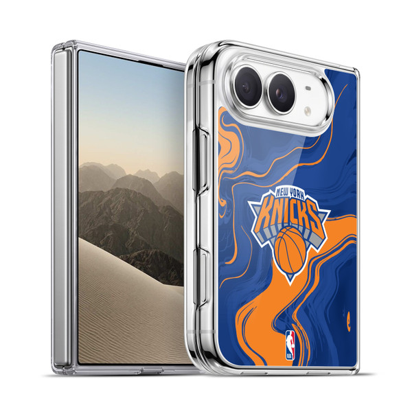 NBA New York Knicks Marble Agates Soft Gel Case for Apple iPhone Duo