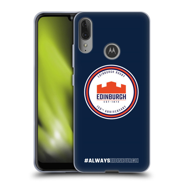 Edinburgh Rugby Graphics 150th Logo Soft Gel Case for Motorola Moto E6 Plus