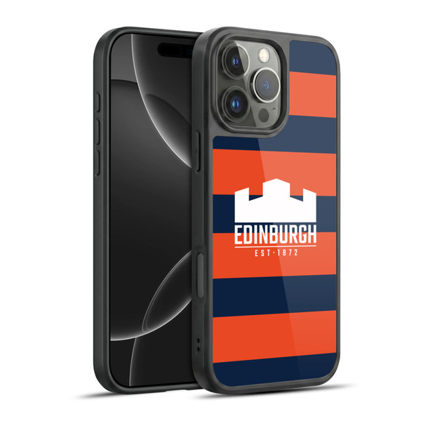 Edinburgh Rugby Graphics Stripes Gel Armour Case For Apple iPhone 16 Pro Max