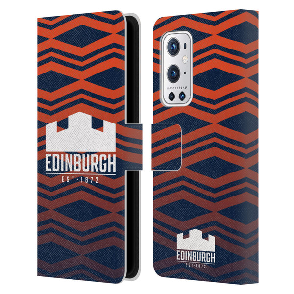 Edinburgh Rugby Graphics Pattern Gradient Leather Book Wallet Case Cover For OnePlus 9 Pro