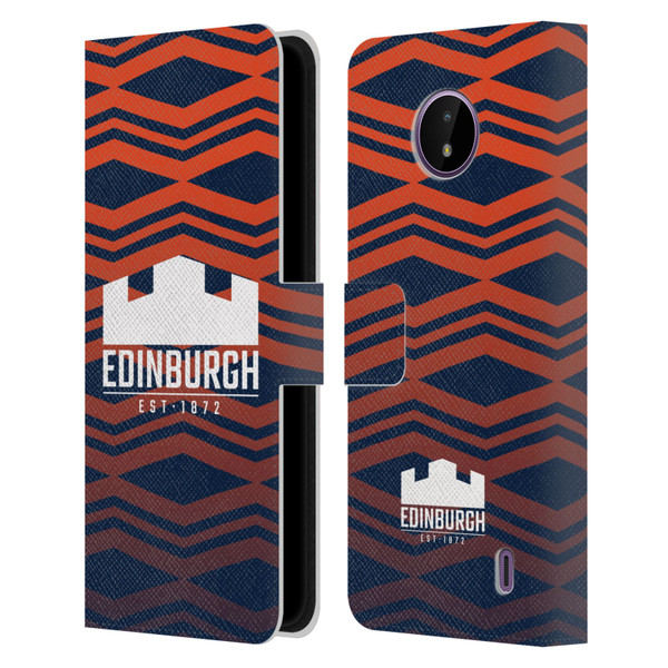 Edinburgh Rugby Graphics Pattern Gradient Leather Book Wallet Case Cover For Nokia C10 / C20