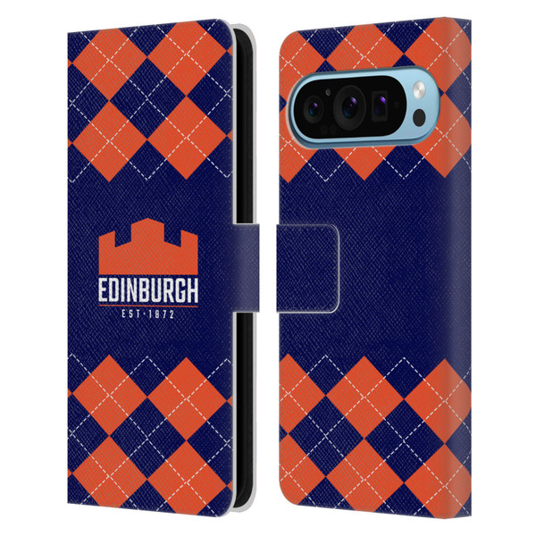 Edinburgh Rugby Logo 2 Argyle Leather Book Wallet Case Cover For Google Pixel 9 / Pixel 9 Pro