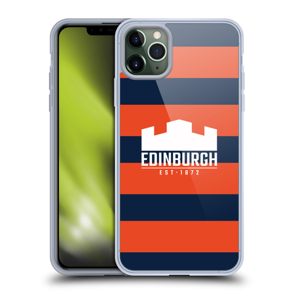 Edinburgh Rugby Graphics Stripes Soft Gel Case for Apple iPhone 11 Pro Max & MagSafe