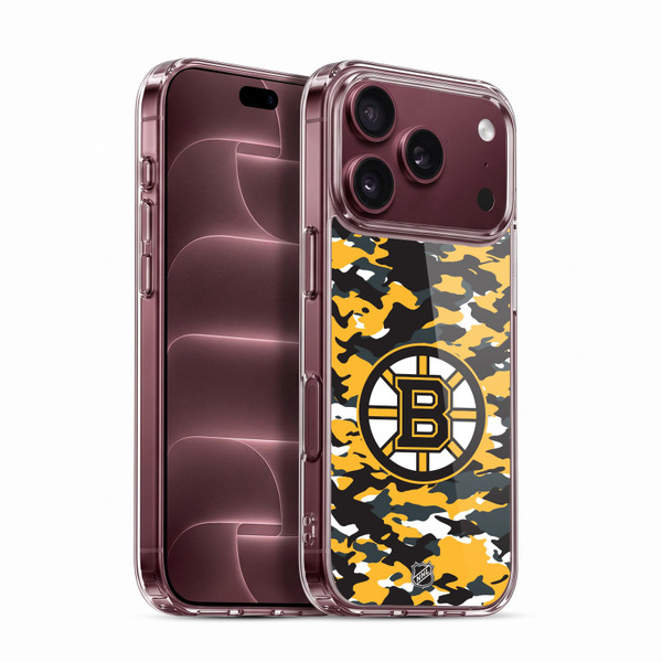 NHL Boston Bruins Camouflage Soft Gel Case for Apple iPhone 18 Pro