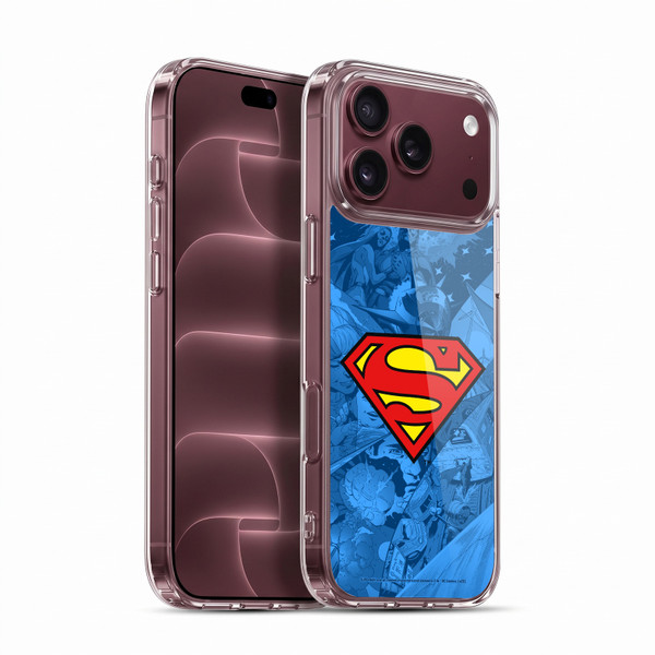 Superman DC Comics Comicbook Art Collage Soft Gel Case for Apple iPhone 18 Pro Max