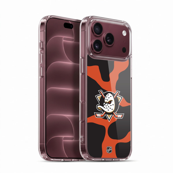 NHL Anaheim Ducks Cow Pattern Soft Gel Case for Apple iPhone 18 Pro Max