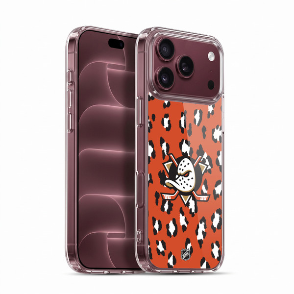 NHL Anaheim Ducks Leopard Pattern Soft Gel Case for Apple iPhone 18 Pro Max