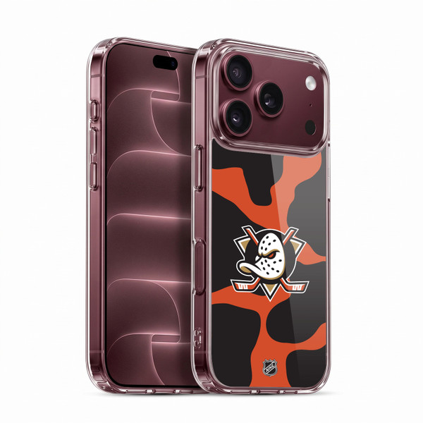 NHL Anaheim Ducks Cow Pattern Soft Gel Case for Apple iPhone 18 Pro