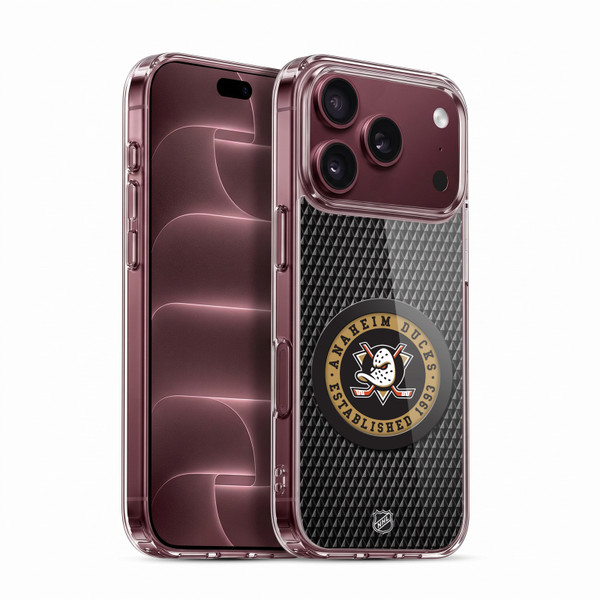 NHL Anaheim Ducks Puck Texture Soft Gel Case for Apple iPhone 18 Pro