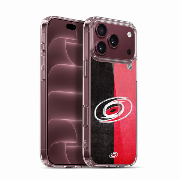 NHL Carolina Hurricanes Half Distressed Soft Gel Case for Apple iPhone 18 Pro Max