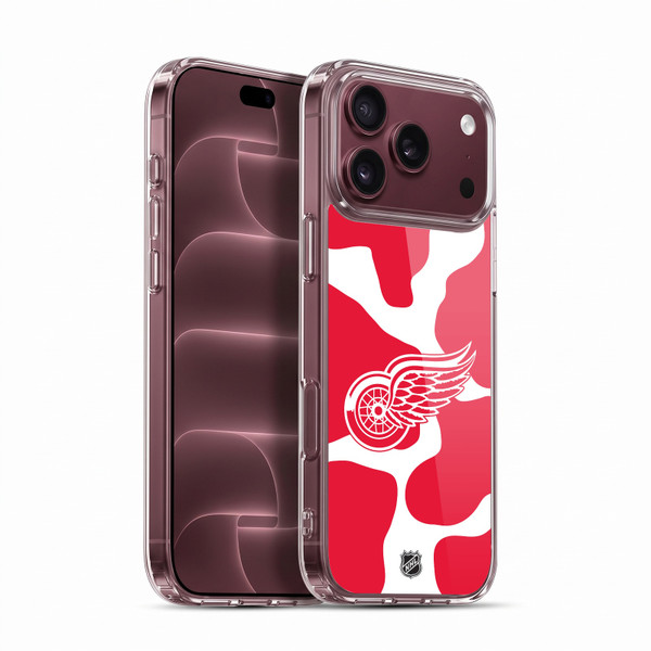 NHL Detroit Red Wings Cow Pattern Soft Gel Case for Apple iPhone 18 Pro Max